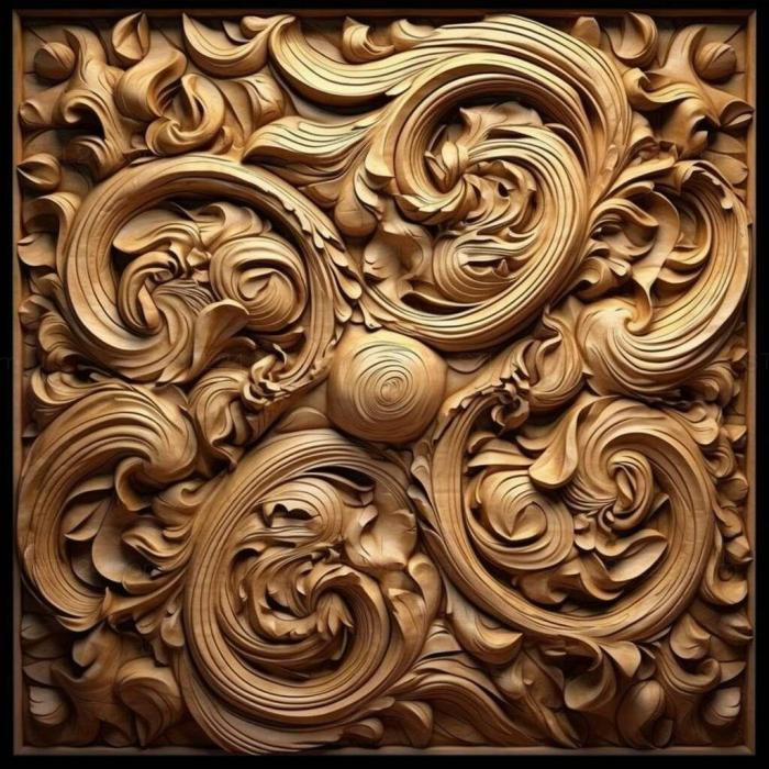 Patterns and decorations (stl curly 2, PATTERN_242) 3D models for cnc